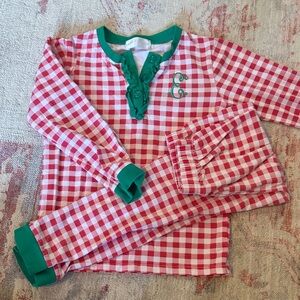 Kids Red and Green Checkered Pajama Set